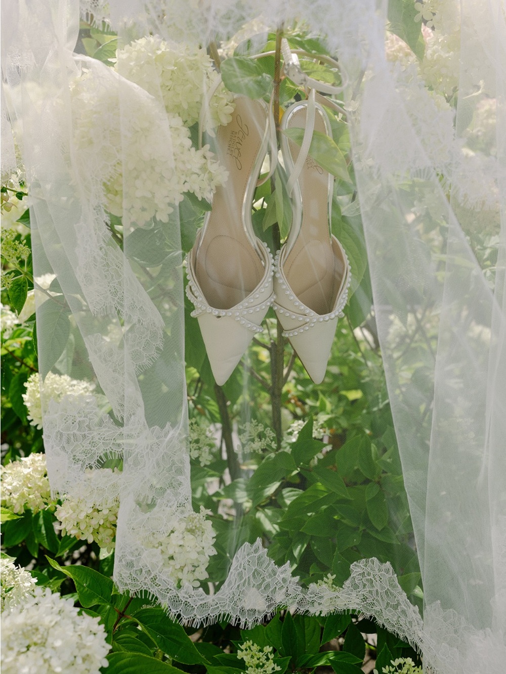 Jewel Badgley Mischka Ivory Pearl-Embellished Slingback Pumps Wedding
